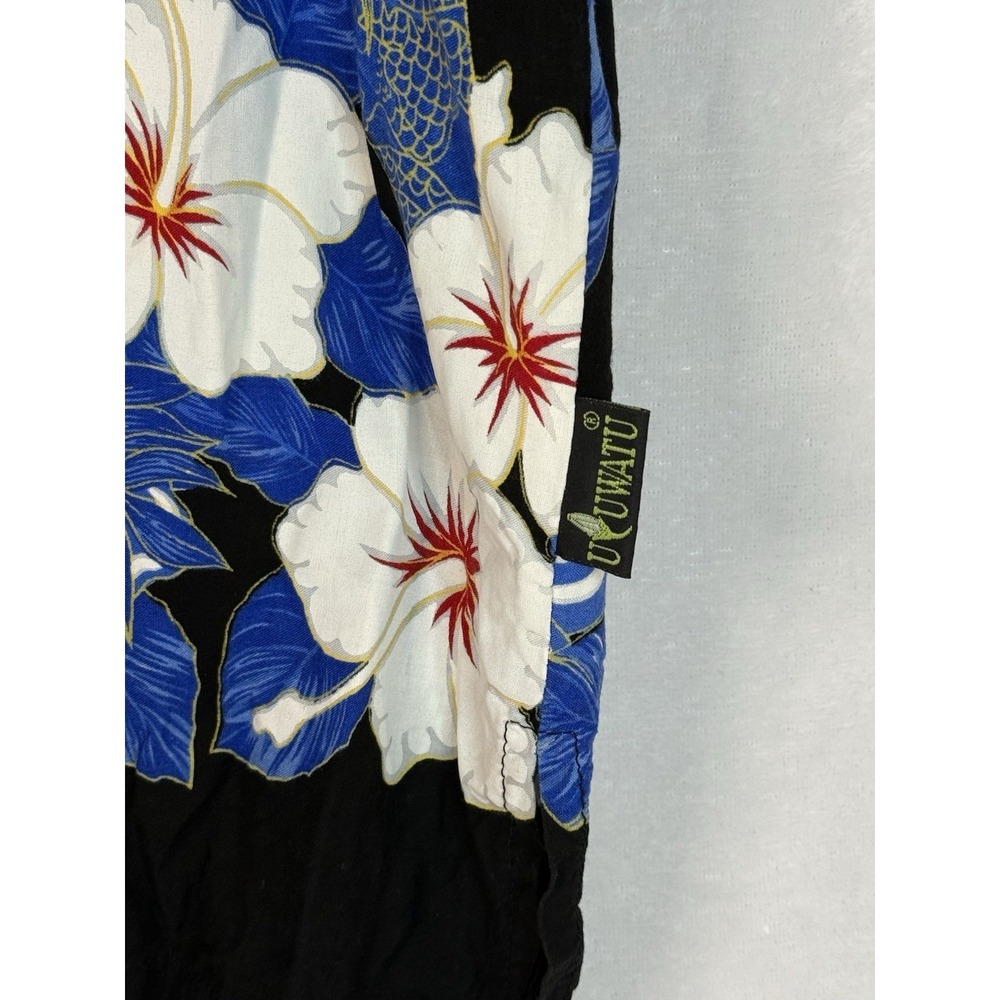 Vintage Hawaiian Shirt XL Black Surf Republica Dominicana Tropical Camp - Picture 3 of 8
